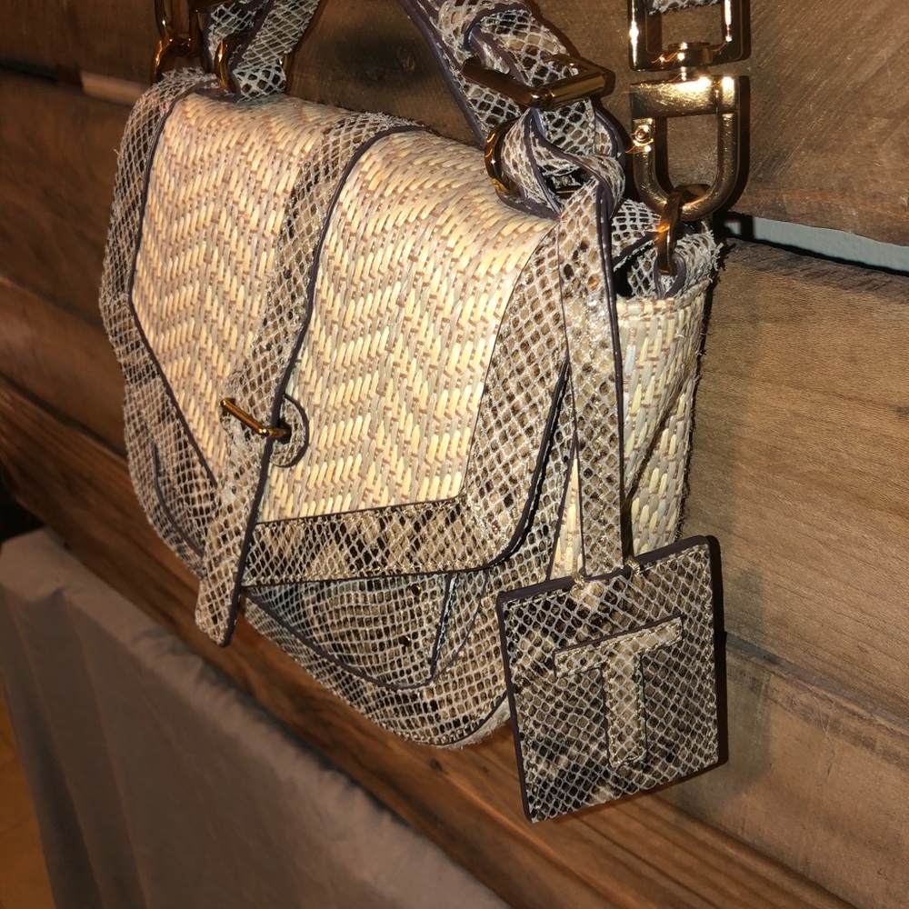 NWOT Tory Burch Snakeskin Satchel Bag - Picture 5 of 6